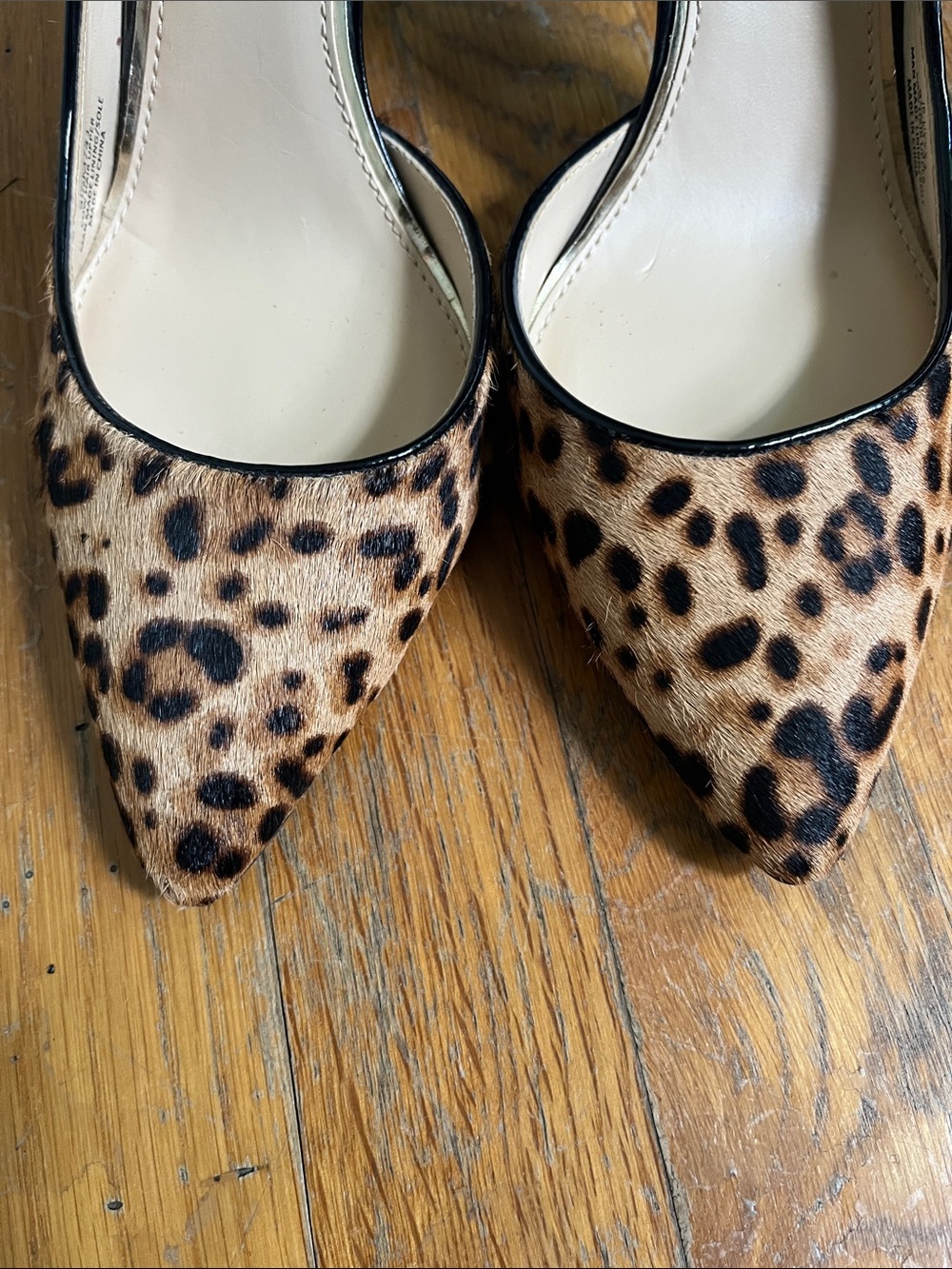 Jessica Simpson Leopard-Print Mohair Pointed Pumps in Tan and Black - Picture 3 of 5